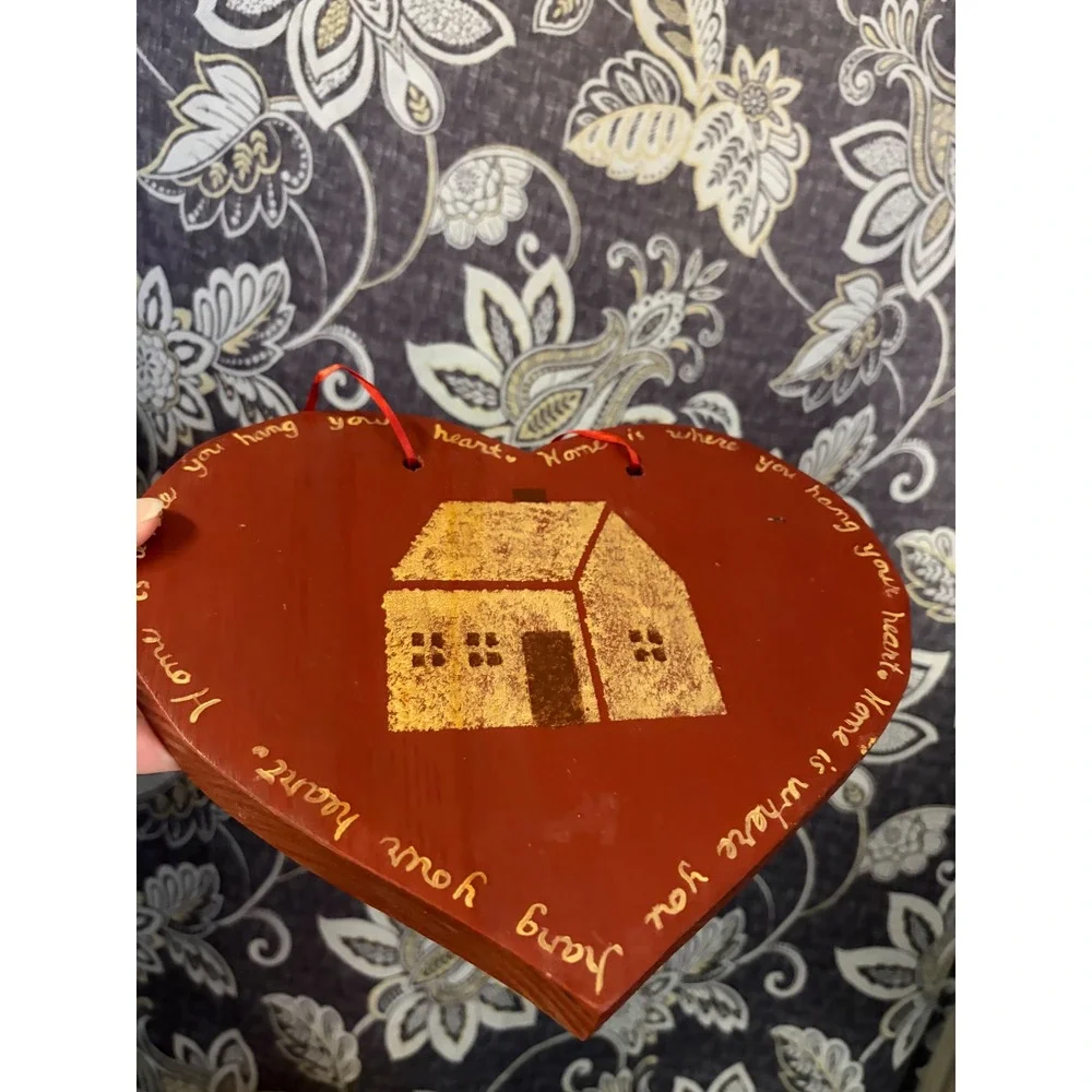 Rustic Wooden Heart Wall Plaque Home is Where You Hang Your Heart
